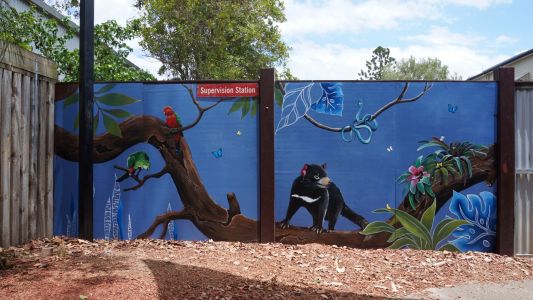 Australian Nature Mural 1 - Adeona Coorparoo - Kat's Mural Art
