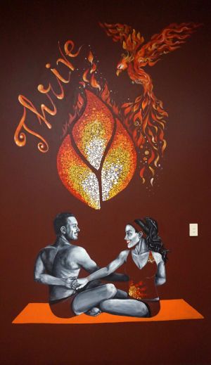 Bonfire Yoga Thrive - Kat's Mural Art