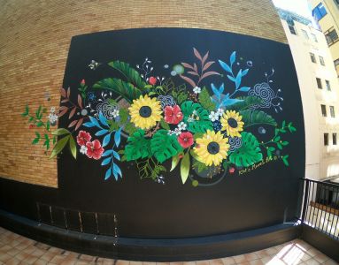 Floral design mural - Kat's Mural Art