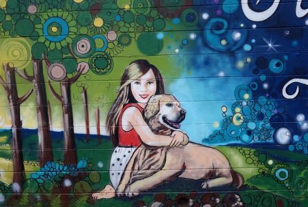 Girl With A Dog - Jindalee Home - Kat's Mural Art