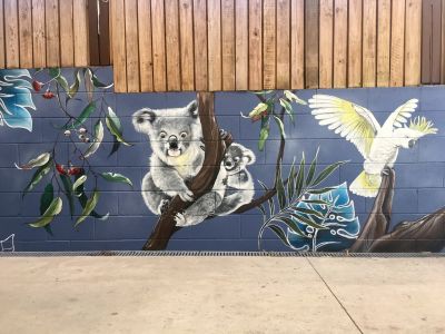 Koala with baby - Cockatoo - Kat's Mural Art