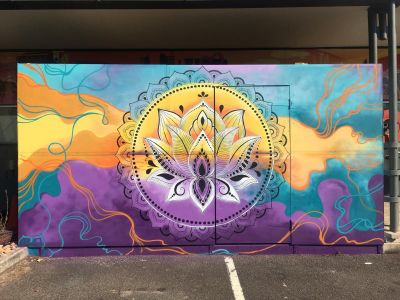 Lotus Mandala - Bonfire Yoga - Kat's Mural Art