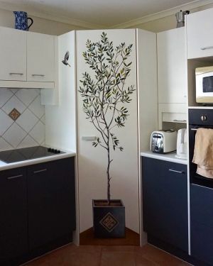 Olive Tree Painting on Pantry Door - Kat's Mural Art