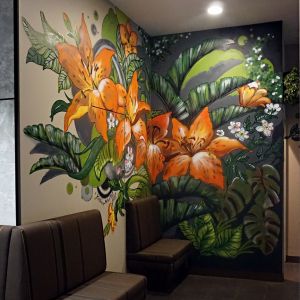 Tiger Lilies 2 - The Common Room - Kat's Mural Art