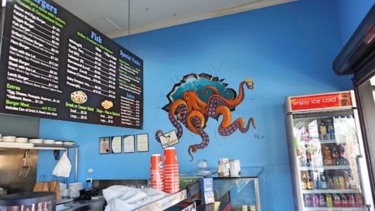 Kingfisher Seafood Cafe Octopus by Kat Smirnoff_Kat's Mural Art